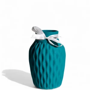 Matte Teal Ribbon Vase
