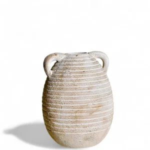 Rustic Sand Textured Oval Shape Flower Vase