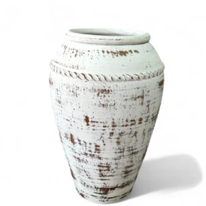 Rustic White Rope Detail Vase – Coastal Charm Collection