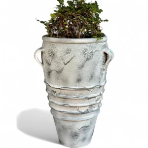 Textured White Tall Handle Pot – Rustic Heritage Collection