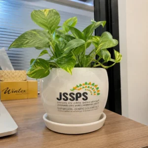 Custom Logo Ceramic Planter with Saucer | Corporate Gifts