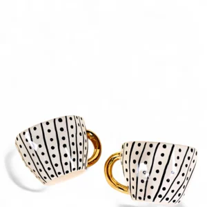 Monochrome Luxe Ceramic Cups (Set of 2)
