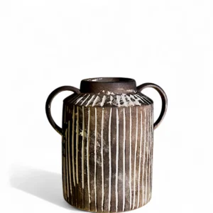 Earthen Stripe Artisan Long Flower Vase