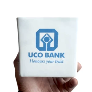 Custom Logo Ceramic Planter – UCO Bank Branded Corporate Gift Pot