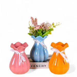 Floral Ruffle Ceramic Flower Vase Collection