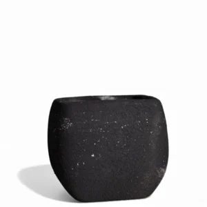 Black Textured Square Ceramic Planter