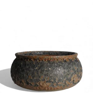 Rustic Lava Textured Ceramic Bowl Planter