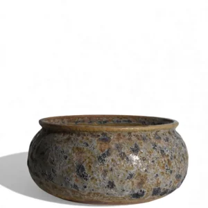 Rustic Ash Glaze Ceramic Bowl Planter