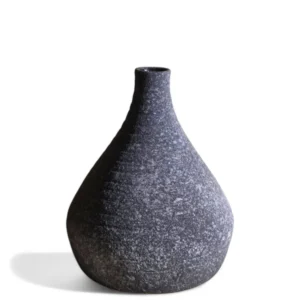 Charcoal Granite Textured Ceramic Vase
