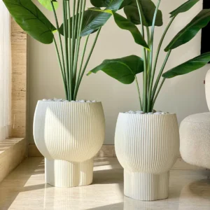 Sahara Ripple Fiberglass Planter Set