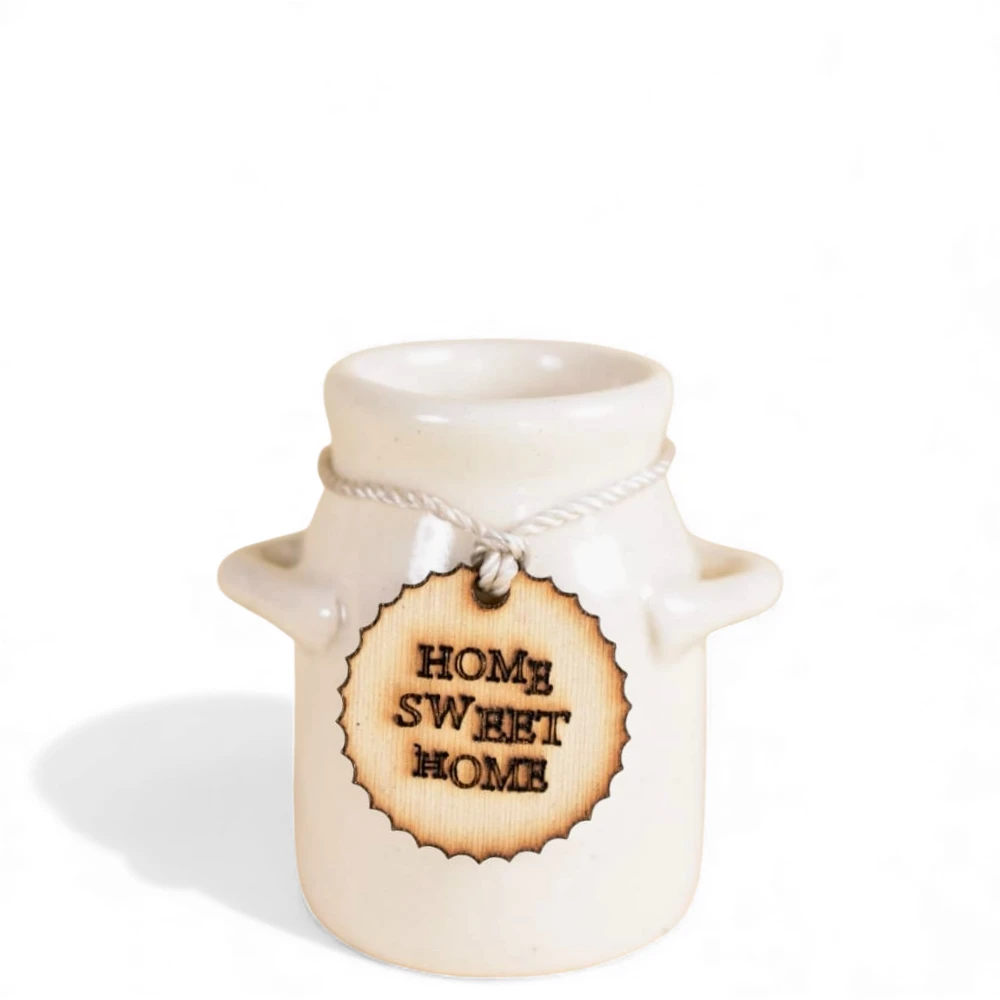 Home Sweet Home Cream Ceramic Pot