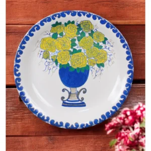 Royal Bloom Hand-Painted Floral Wall Plate