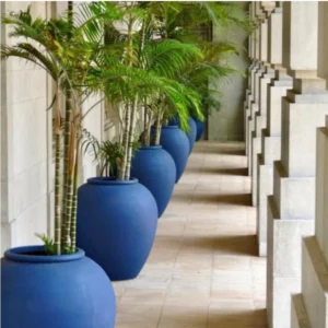Matte Indigo Round Planter –