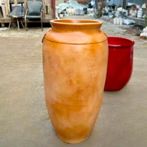 Tall Terracotta Finish Ceramic Planter