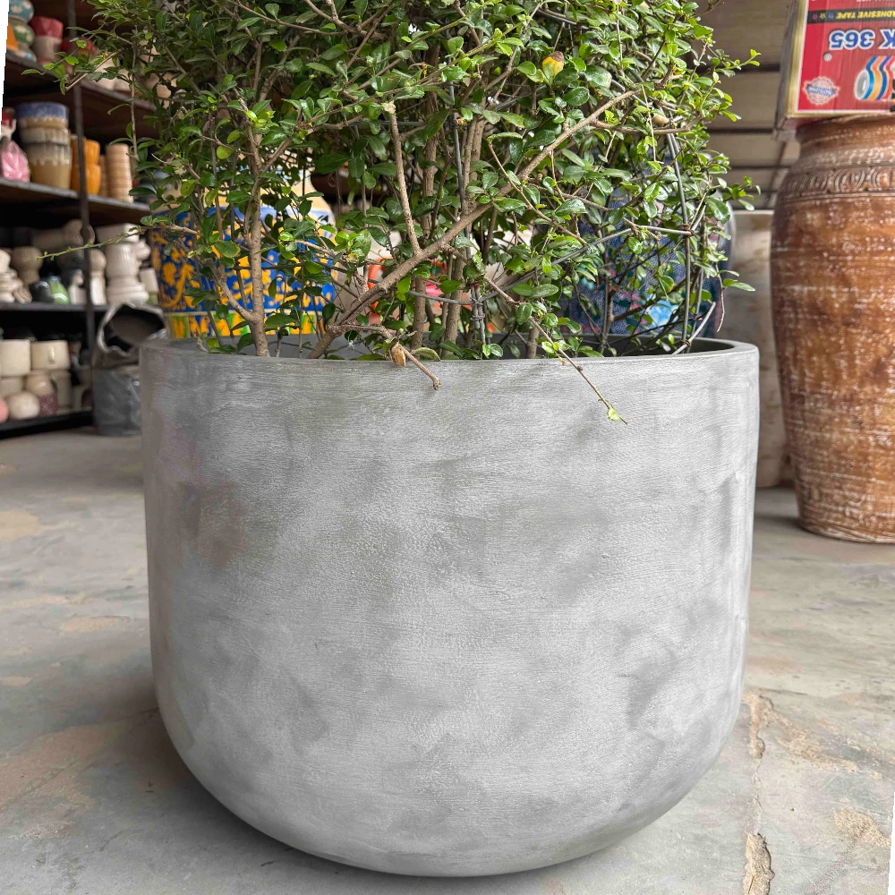 Round Rustic Italian FRP Planter – Handcrafted by DNF Ceramics