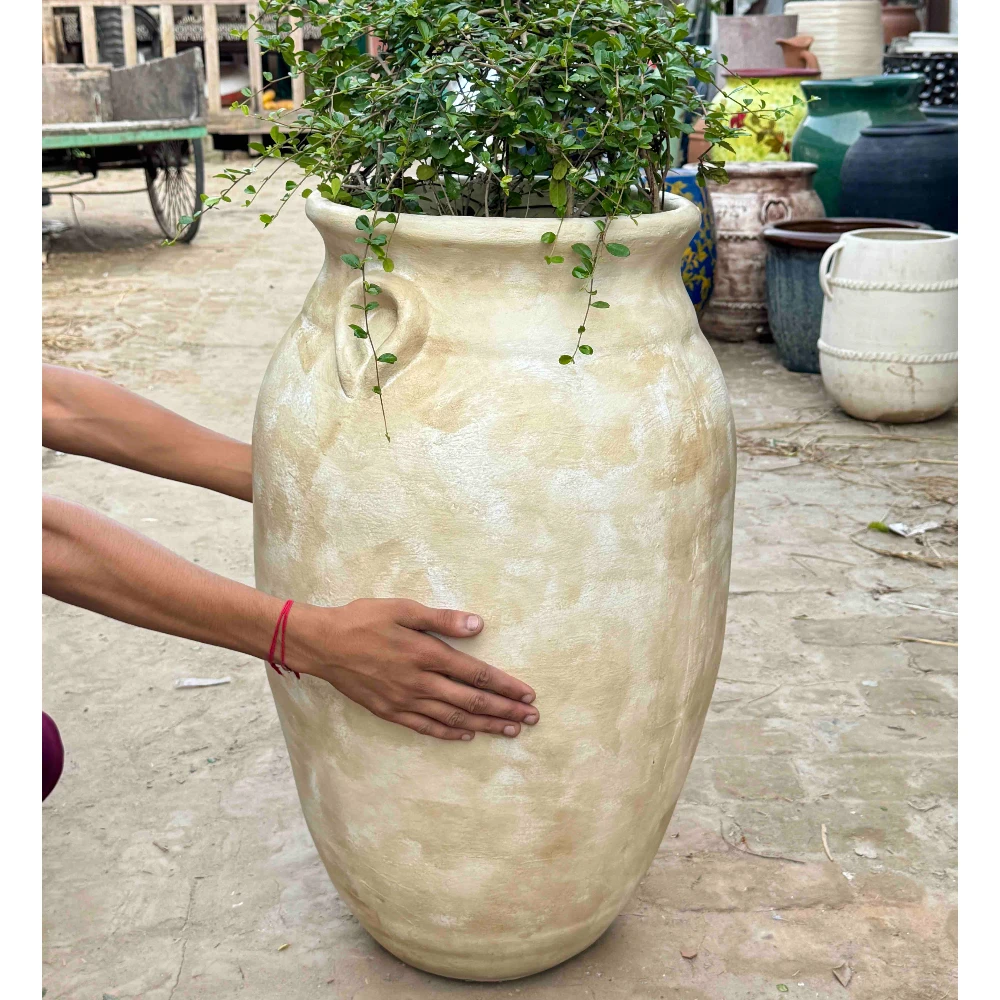 Tall Rustic Italian FRP Planter – Handcrafted Fiberglass
