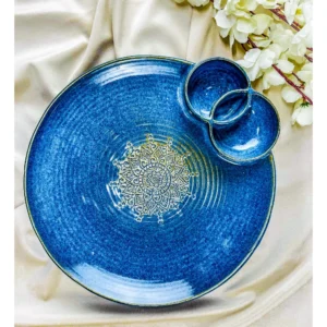 Indigo Mandala Serving Platter Set