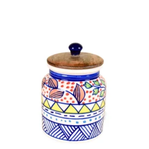 Boho Mosaic Hand-Painted Storage Jar