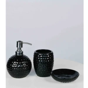 Black Ceramic Bathroom Set