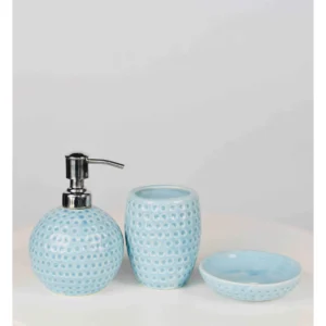 Sky Blue Ceramic Bathroom Set