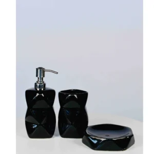 Premium Black Ceramic Bathroom Set