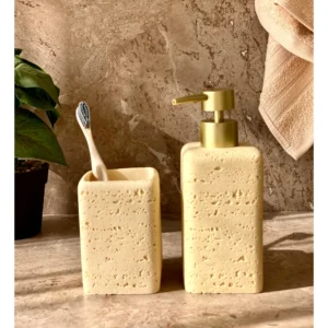 Sandstone Textured Ceramic Bathroom Set