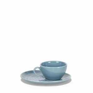 Teal Tide Wide Ceramic Cappuccino Barista Cup