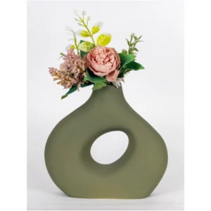 Olive Halo Sculptural Ceramic Vase