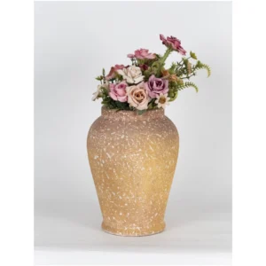 Golden Dune Textured Ceramic Vase