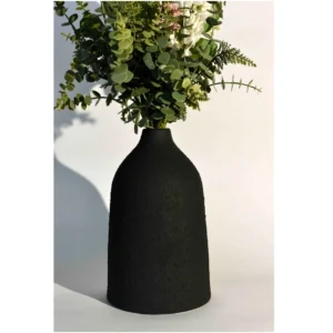 Aurelia Noir Textured Ceramic Vase