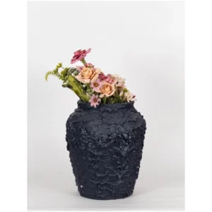 Obsidian Terra Textured Ceramic Vase
