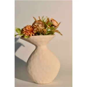 Celeste Ivory Sculpted Ceramic Vase