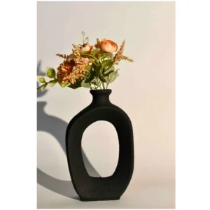 Arc Noir Sculptural Ceramic Vase