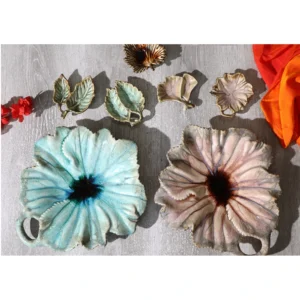 Azure Bloom Leaf Platter