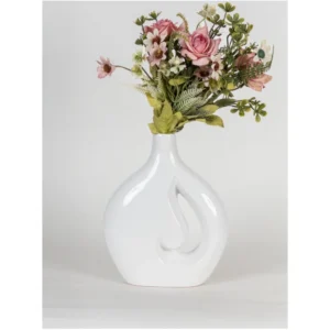 Ivory Flow Sculptural Ceramic Vase