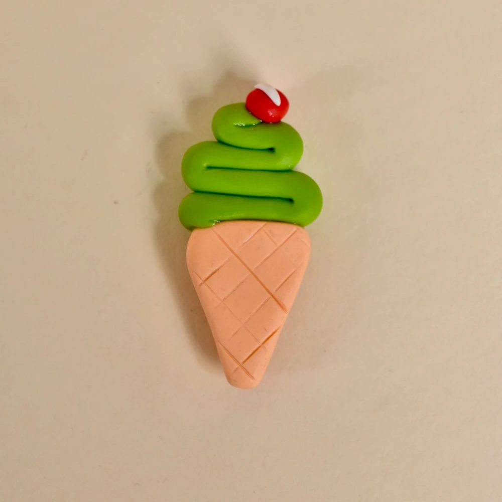 Clay Ice Cream Cone Fridge Magnet