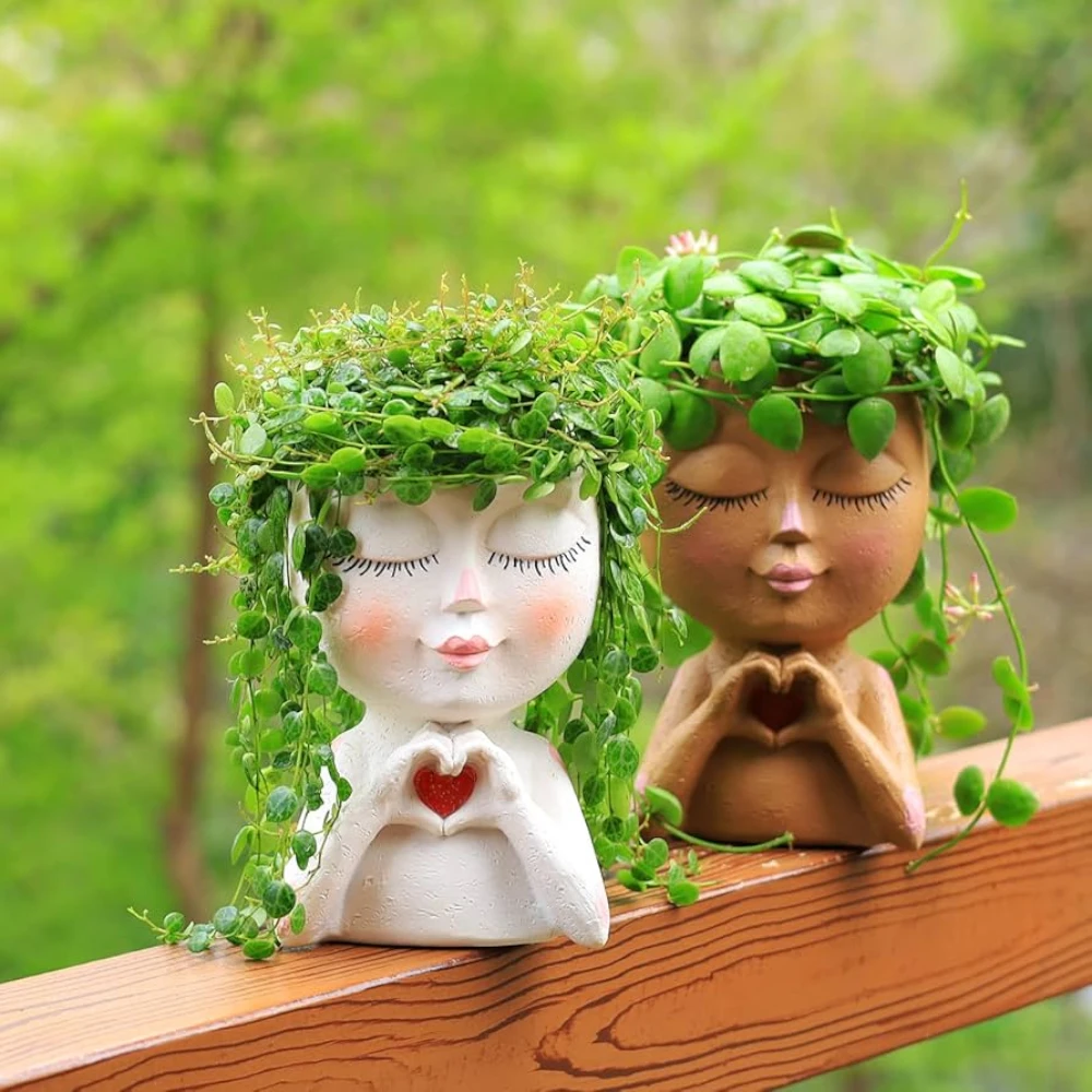 Heart Hand Lady Face Planter