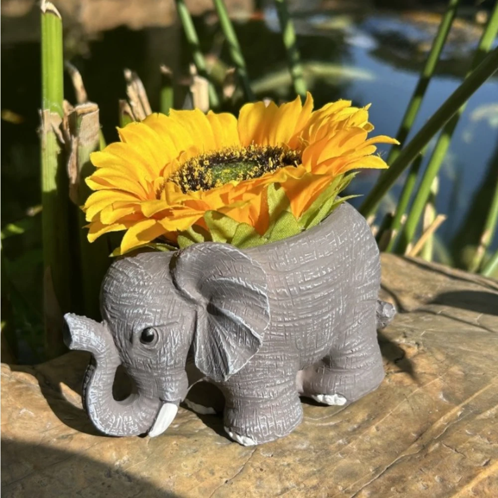 Sunny Elephant Bloom Decorative Planter