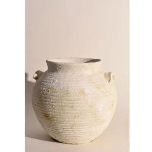 Vintage Textured White Ceramic Urn