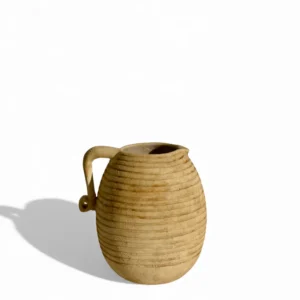 Handcrafted Barrel-Shape Clay Vase