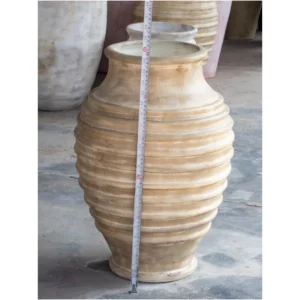 Classic Ribbed Terracotta Planter – Warm Sandstone Finish