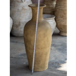 Slim Neck Terracotta Floor Vase – Aged Sand Finish