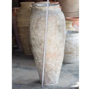 Grand Amphora Terracotta Floor Jar – Antique Ivory Finish