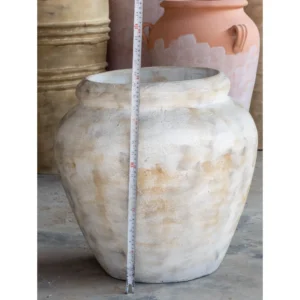 Antique Heritage Terracotta Jar – Ivory Distressed Finish