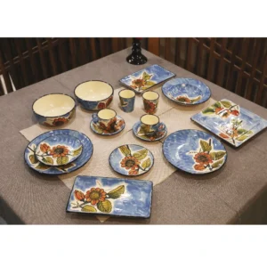 Sky Bloom Hand-Painted Dinnerware Collection