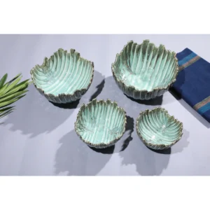 Seafoam Petal Bowls – Set of 4
