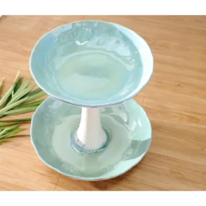 Seafoam Pedestal Display Bowl
