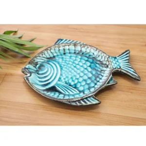 Azure Koi Fish Serving Platter