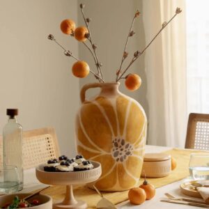 Solaria Petal Hand-Painted Ceramic Jug Vase