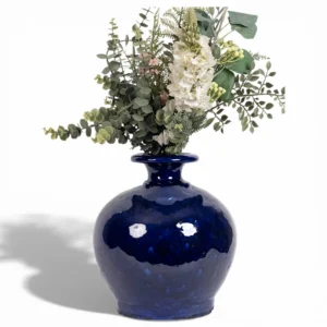 Midnight Blue Glazed Ceramic Vase